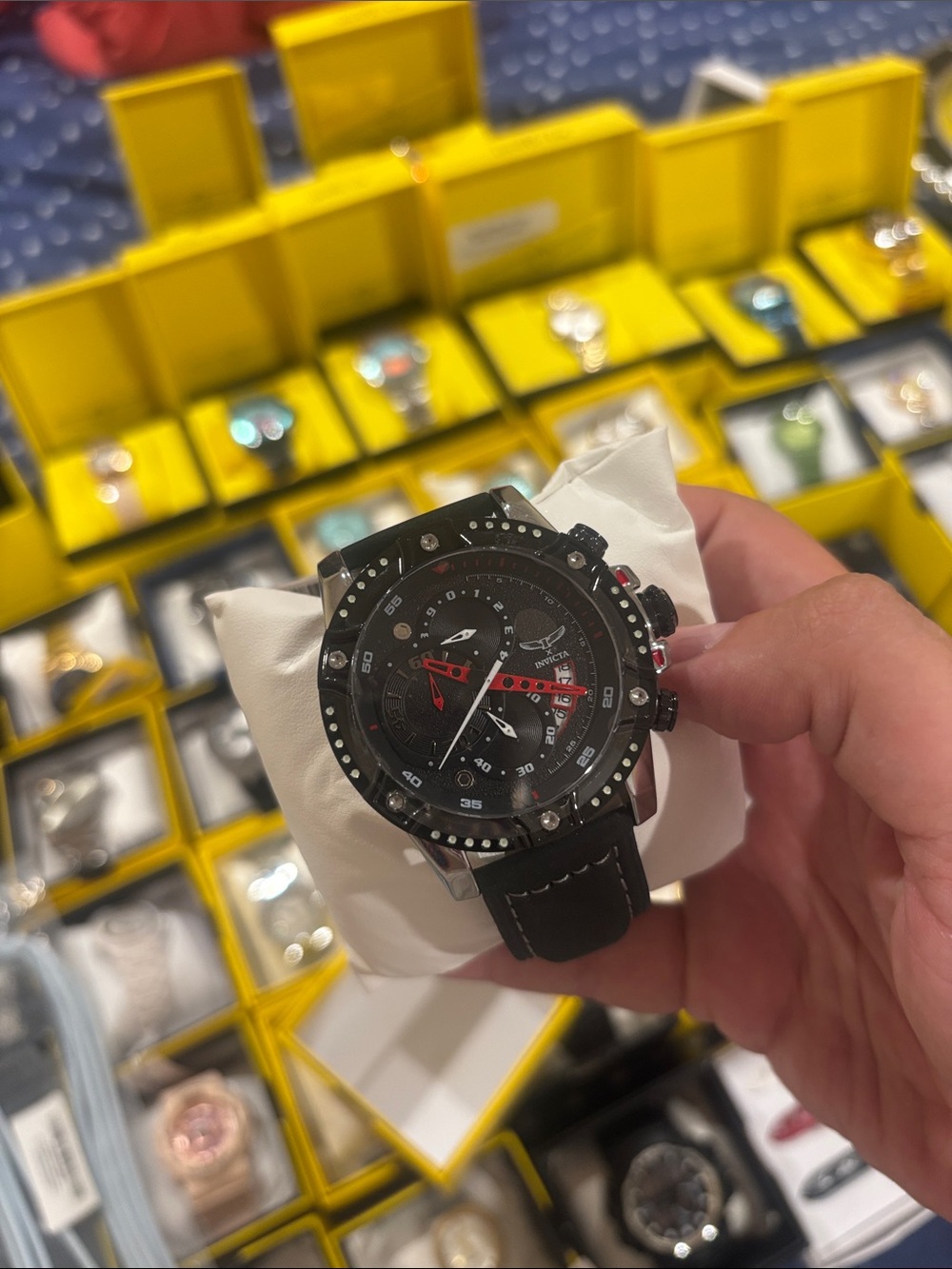 S1 Rally Black Men's Chronograph Sport Watch with Red Accents